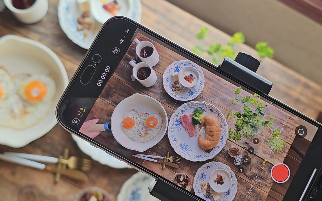 料理俯瞰撮影