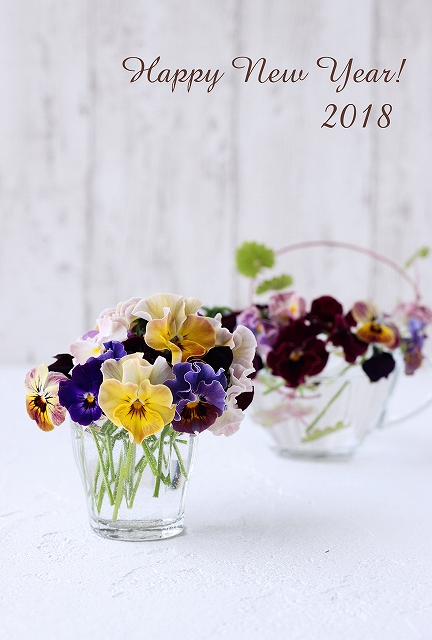 花のポストカードやさん年賀状無料素材